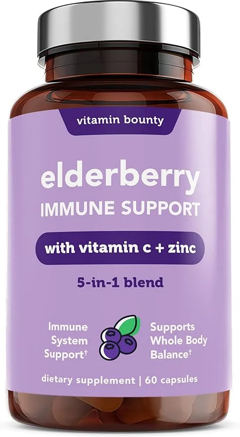 Vitamin Bounty Elderberry Immune Support 5-in-1 Blend, 60 Capsules, 2 Pack