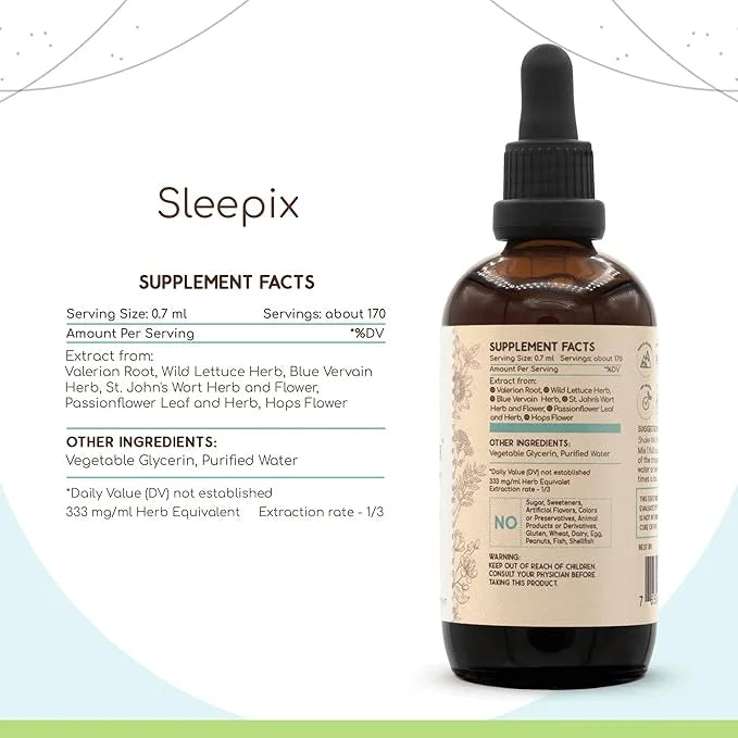 Sleepix B120 Alcohol-Free Extract Tincture, Concentrated 4 Oz