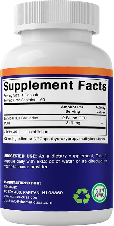 Vitamatic Lactobacillus Salivarius 2 Billion per 60 Count (1 Bottle)