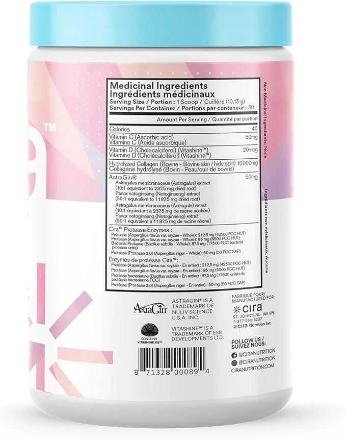 Cira Glow-Getter Collagen Peptides Powder for Women 30 Servings,