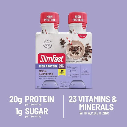SlimFast Advanced Energy High Protein Meal 20g of 4 Count 3)