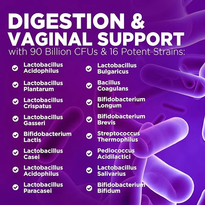 Probiotics for Women with Prebiotics 90 Billion 16 Strains, 60 Capsules