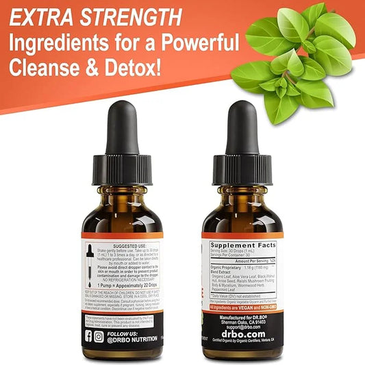 Candi Cleanse Support Supplement Drops - Organic Oregano Oil Drops Liquid & Black Walnut Wormwood - Extra Strength Overgro...