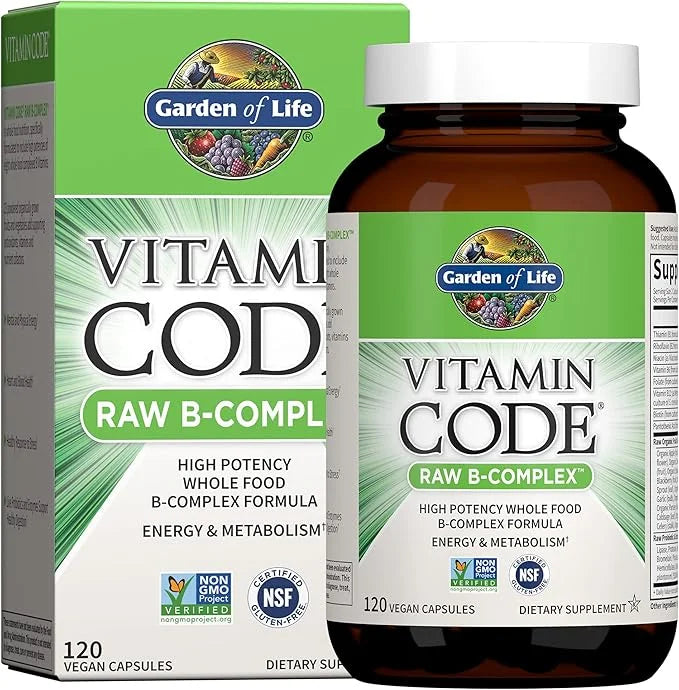 Garden of Life Vitamin B Complex 120 Vegan B6, Folate B12 as