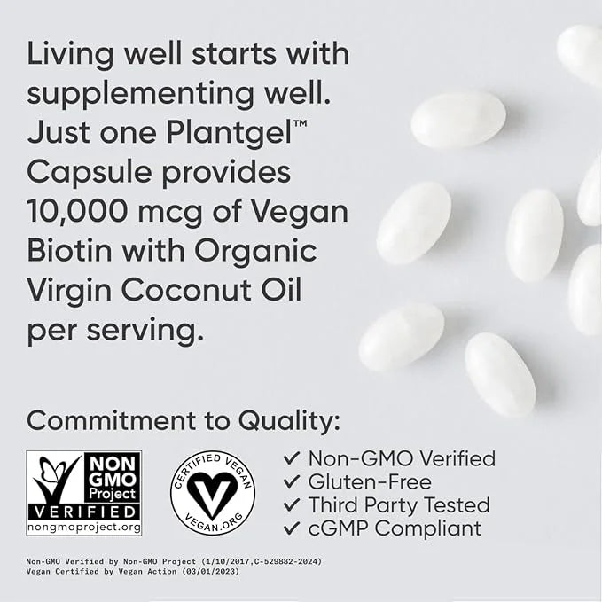 Sports Research Vegan Biotin 10,000mcg B7 for 30 Softgels