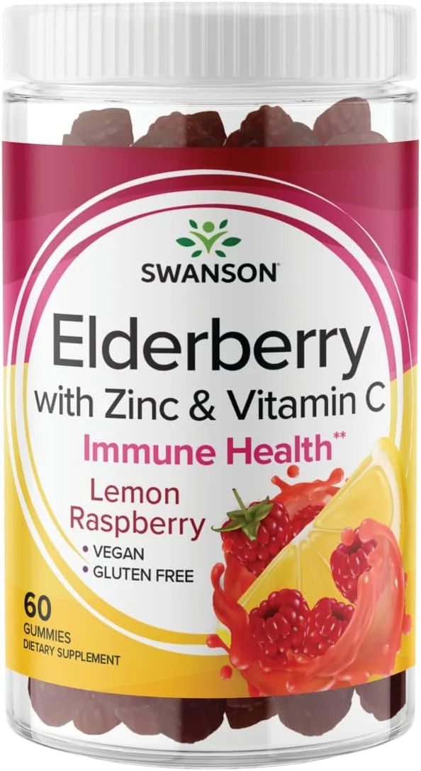 Swanson Elderberry Gummies with Zinc and 60 Gummies