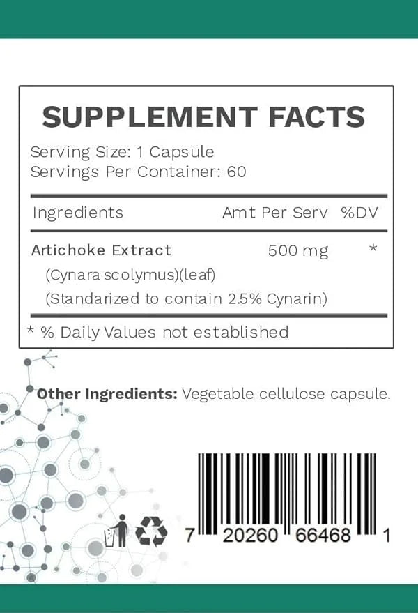 Artichoke Extract Capsules from Artichoke Leaf 7mg of