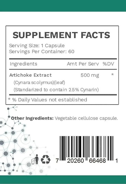 Artichoke Extract Capsules from Artichoke Leaf 7mg of