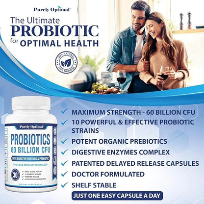 Purely Optimal Premium Probiotics 60 Billion