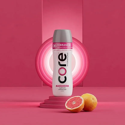 CORE Hydration+ Vibrance, Pink Grapefruit Extract Nutrient Enhanced Water with Vitamin C, Biotin and Zinc, 23.9 Fl Oz Bott...
