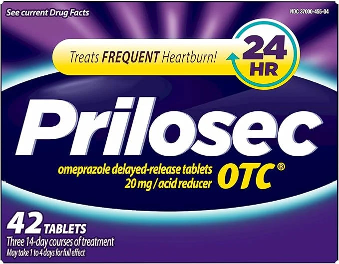 Prilosec OTC, Omeprazole Delayed Release 20mg, 24 Hour 20mg, 42 42 Tablets