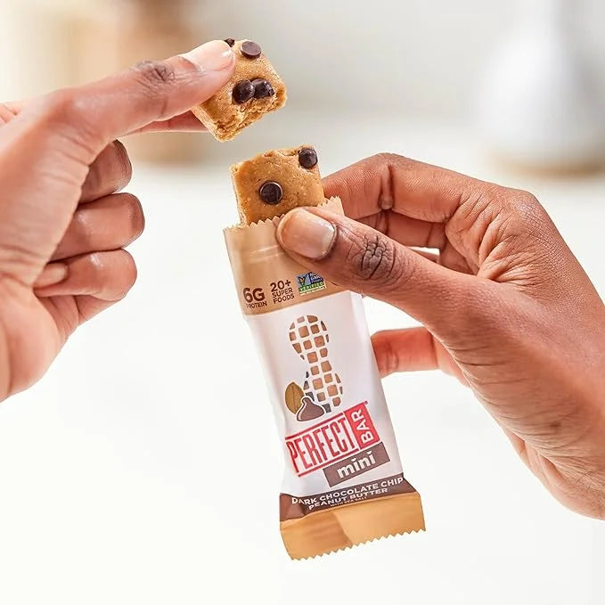 Perfect Bar Mini, Dark Chocolate Chip Peanut Butter Protein Bar, Protein Snack, Snack Bar, Organic, Gluten Free, Soy Free,...