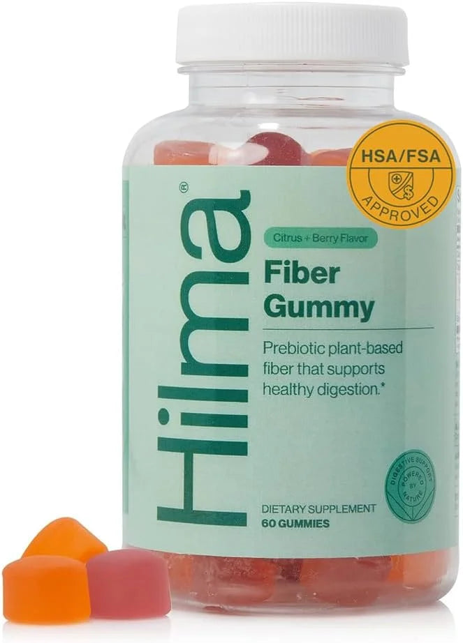 Hilma Prebiotic Fiber Gummies, Daily Fiber Supplement, Gummies for Adults, Supports Gut Health for Women and Promotes Regu...
