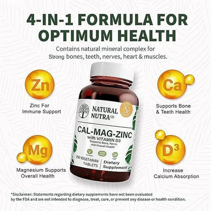 Natural Nutra Calcium Magnesium Zinc Supplement D3 for 250 Count 2)