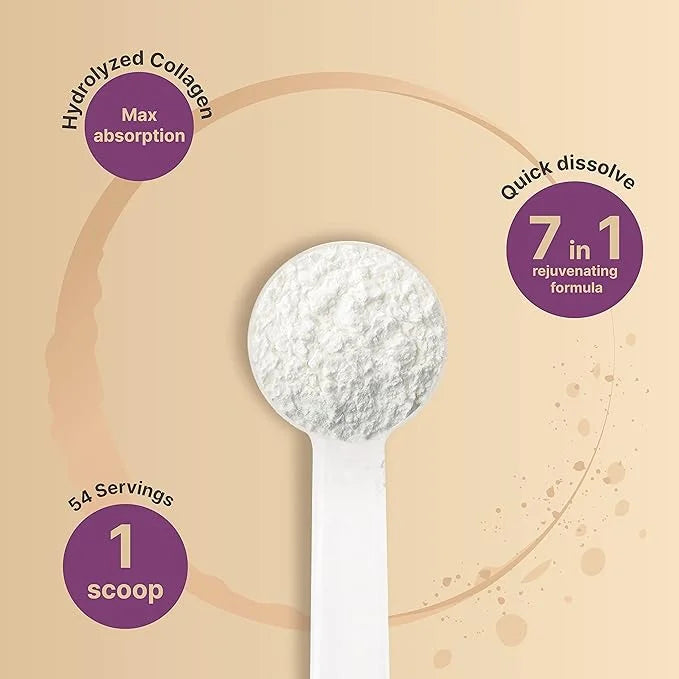 Multi Collagen Protein Powder 600g 5 Types 5000mcg, Vitamin (54 Servings)