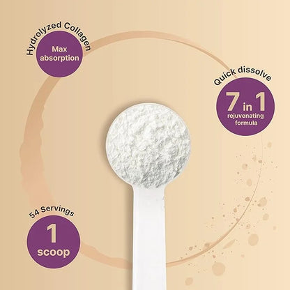 Multi Collagen Protein Powder 600g 5 Types 5000mcg, Vitamin (54 Servings)