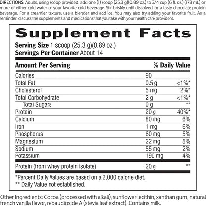 Biochem 100% Whey Sugar-Free Chocolate 20g, 12.5oz, Certified Vegetarian, Certified Gluten Free, Certified Non-GMO Tested,...