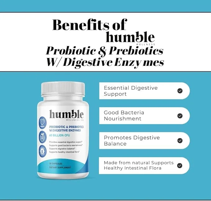 Organic Prebiotics + Probiotics Supplement 60 Billion