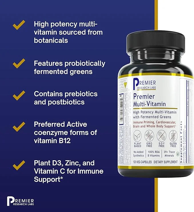 Premier Research Labs Multi-Vitamin: Immune, Brain 120 Plant-Sourced