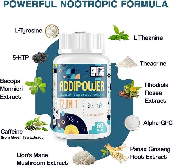 17-in-1 Brain Supplement for Memory and Focus | Nootropic Brain Supplement for Mental Clarity, Concentration, Alertness | ...