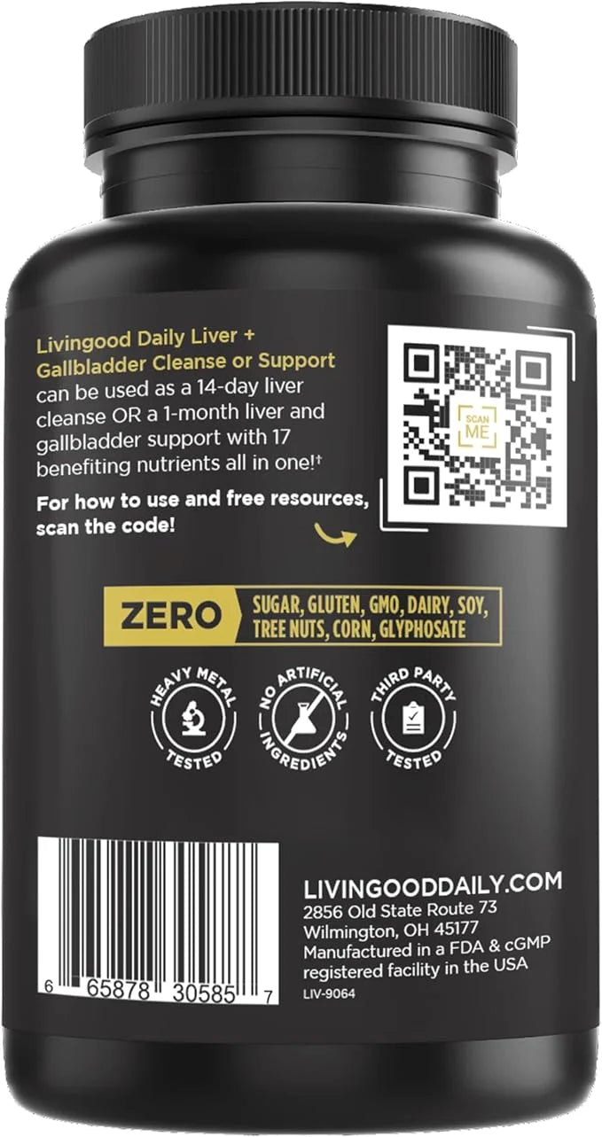 Livingood Daily Intestinal Cleanse, para & Candi Cleanser or Support (56 Vegetarian Capsules) - Support Heart, Skin, & Gut...