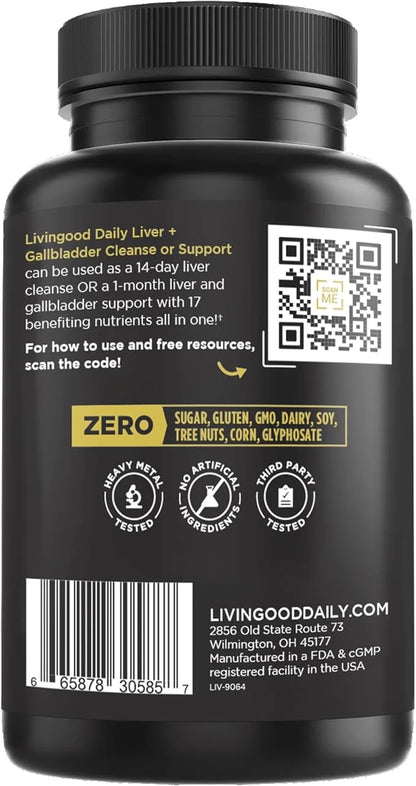 Livingood Daily Intestinal Cleanse, para & Candi Cleanser or Support (56 Vegetarian Capsules) - Support Heart, Skin, & Gut...
