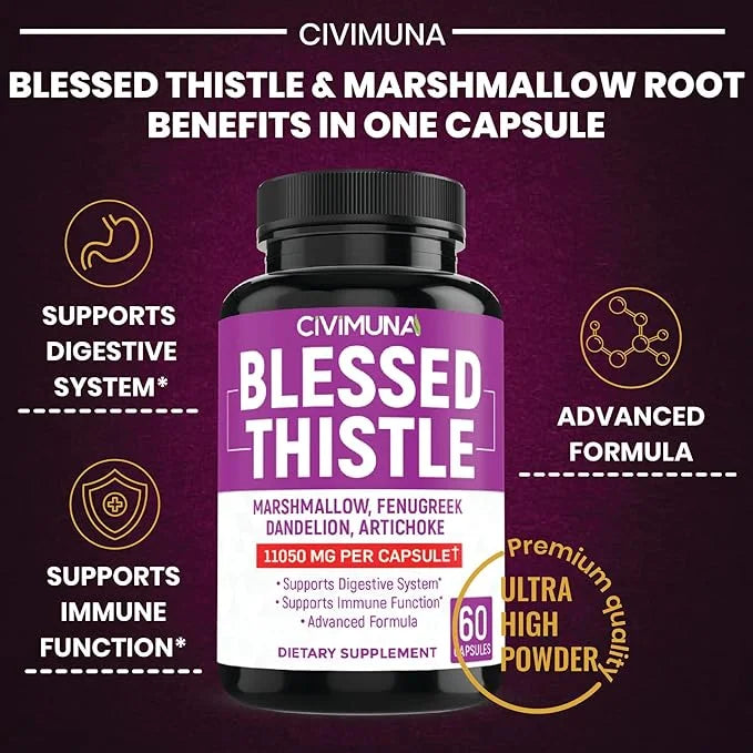 (2 Packs) Organic Blessed Thistle Capsules 11050mg 4 Months