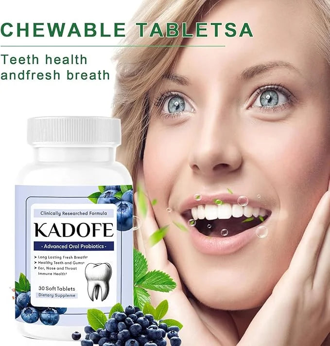 Oral Probiotics for Gums and Teeth Health & Fresh Breath, 3.5 Billion Advanced Oral Probiotics for Mouth Bad Breath, Chewa...
