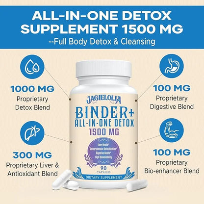 All-In-One Detox Binder Supplement 1500 MG 180 Vegan