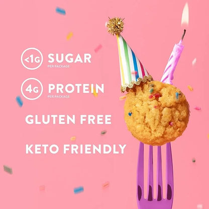 Highkey Low Carb Birthday Cake Mini Treats - Keto Snack Pack Gluten Free Muffins Sweet Low Carb Bread Bites Healthy Snacks...