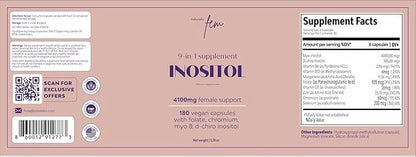 Myo-Inositol & D-Chiro Inositol Supplement for Women | PCOS 4100MG (40:1 Ratio) | Hormonal Balance, Fertility, Preconcepti...