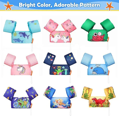 Moko Toddler Swim Vest for Kids, 20-50 lbs/22-66 lbs Clearance Swim Arm Band Cartoon Swimming Wings Pool Float Vests Sleev...