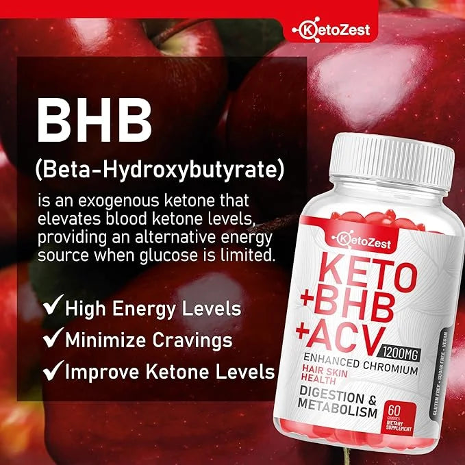 Organic Keto ACV BHB Gummies - Apple Cider Vinegar with The Mother Supplement - Vitamin D3 Zinc Beetroot Pomegranate Chrom...