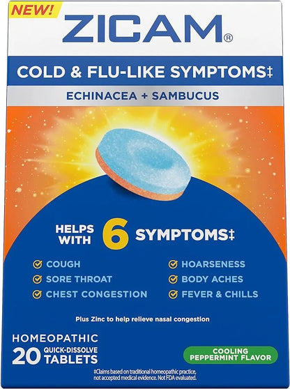 Zicam Cold & Flu 20 Tablets 25 Count