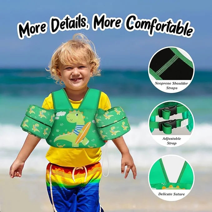 Moko Toddler Swim Vest for Kids, 20-50 lbs/22-66 lbs Clearance Swim Arm Band Cartoon Swimming Wings Pool Float Vests Sleev...