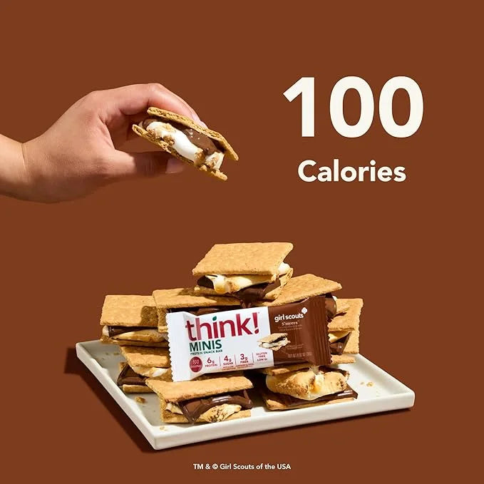 think! Minis Protein Snack Bar, Gluten Free, Girl Scouts S'mores, 15 Count - Product Image