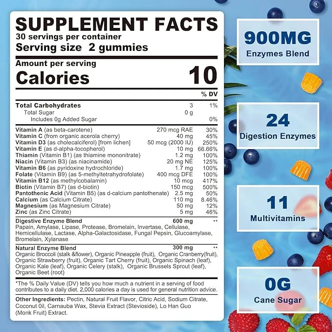 Digestive Enzymes Supplement Gummies for Women 24 Most 2Packs