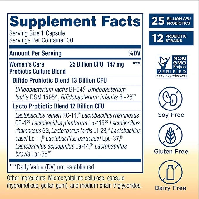 Renew Life Women's Probiotic Capsules, Supports 25 Billion 30 Ct