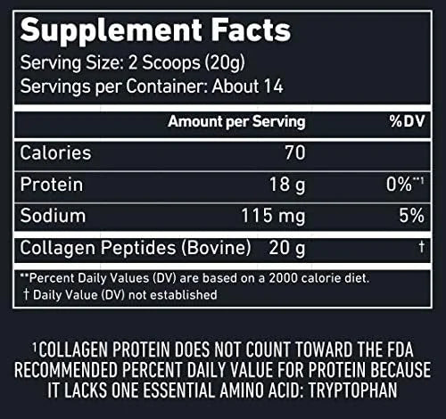 BUBS Naturals Unflavored Collagen Peptides Powder Whole30 Approved, (20 Stick