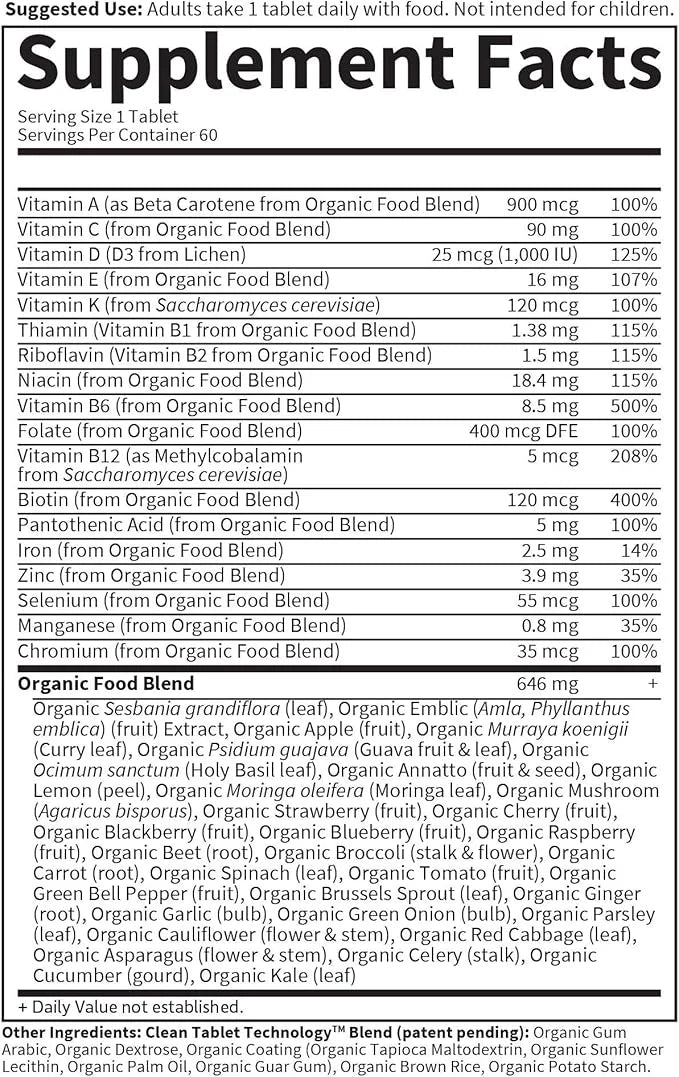 Garden of Life Organics Multivitamin for Women 60 Tablets,