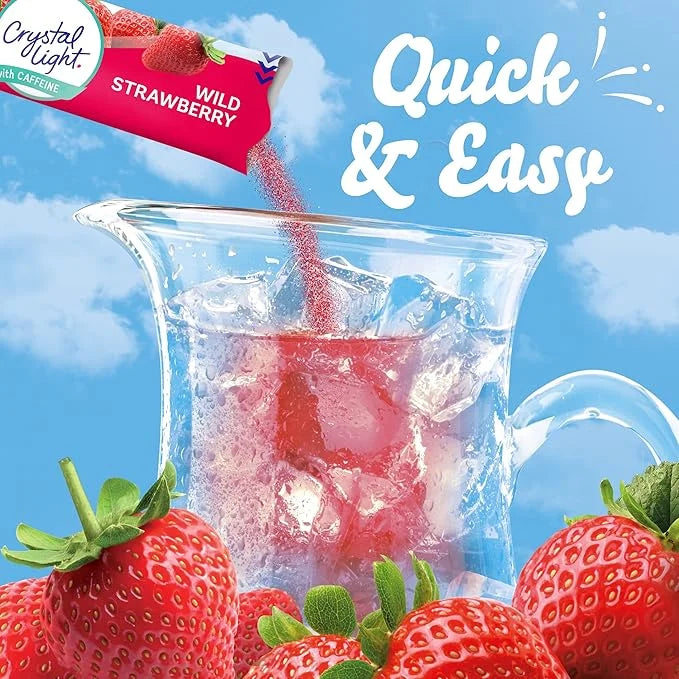 Crystal Light Sugar-Free Energy Wild Strawberry Low Calories Powdered Drink Mix 6 Count Pitcher Packets - Product Image