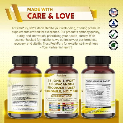 St. John's Wort 15000mg Ashwagandha 6000mg 2000mg Chamomile 500mg -