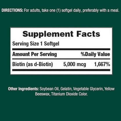 Nature's Bounty Biotin Softgels, 5000 mcg 150 ea 2)