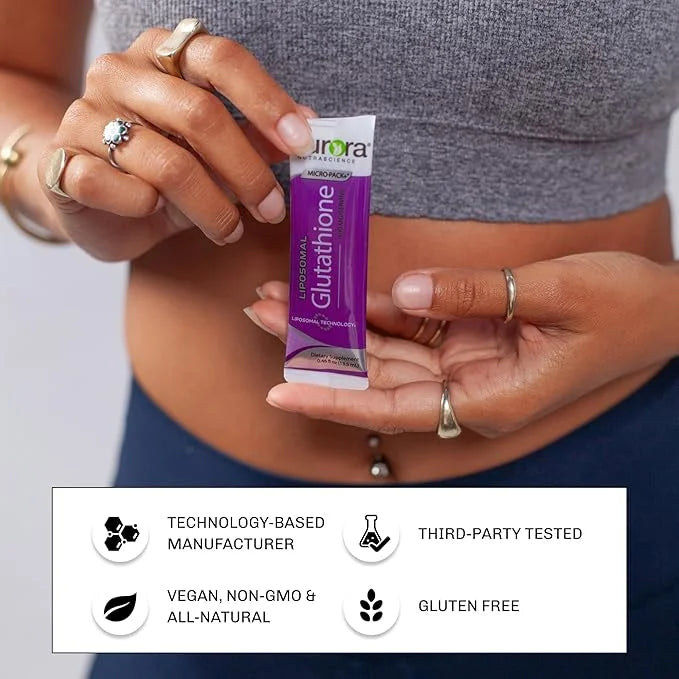 Aurora Nutrascience Micro-Liposomal Liquid Glutathione, Immune System Support, Antioxidant, 500 mg per Serving (10mL), 30 ...