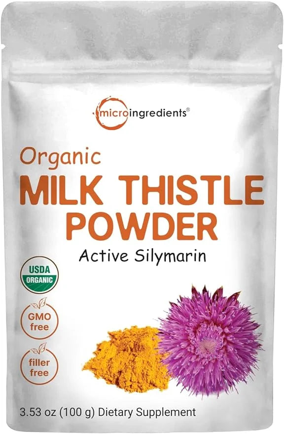 Organic Milk Thistle Tea Powder, 3.5 ounces | 400 Servings | Premium Milk Thistle Liver Detox Supplement | Contains Active...