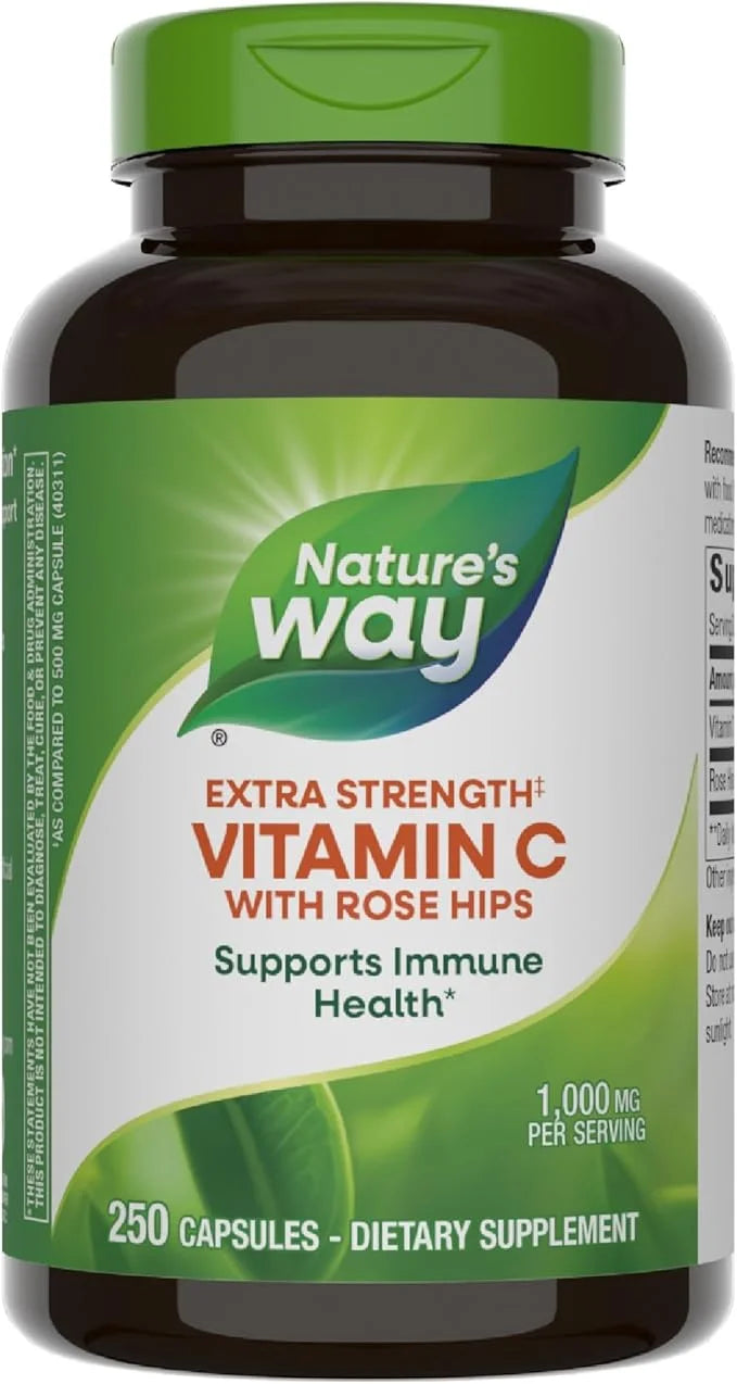 Nature's Way Vitamin C with Rose 1000 mg 250 Capsules