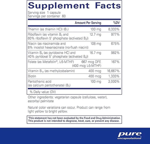 Pure Encapsulations B-Complex Plus B12 & 60 Capsules