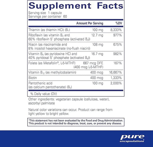 Pure Encapsulations B-Complex Plus B12 & 60 Capsules