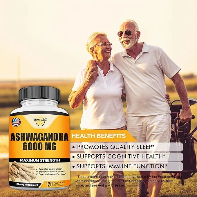 Ashwagandha Root Extract 6000mg per Serving, 120 Vegan 60 Servings