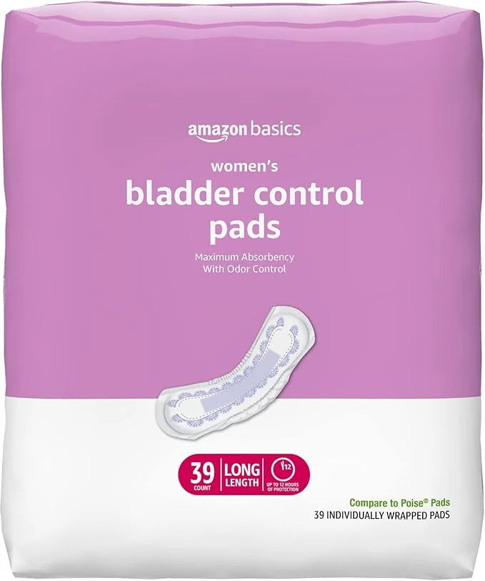 Amazon Basics Women's Incontinence Pads, Bladder 39 Count, (1 Pack 39)